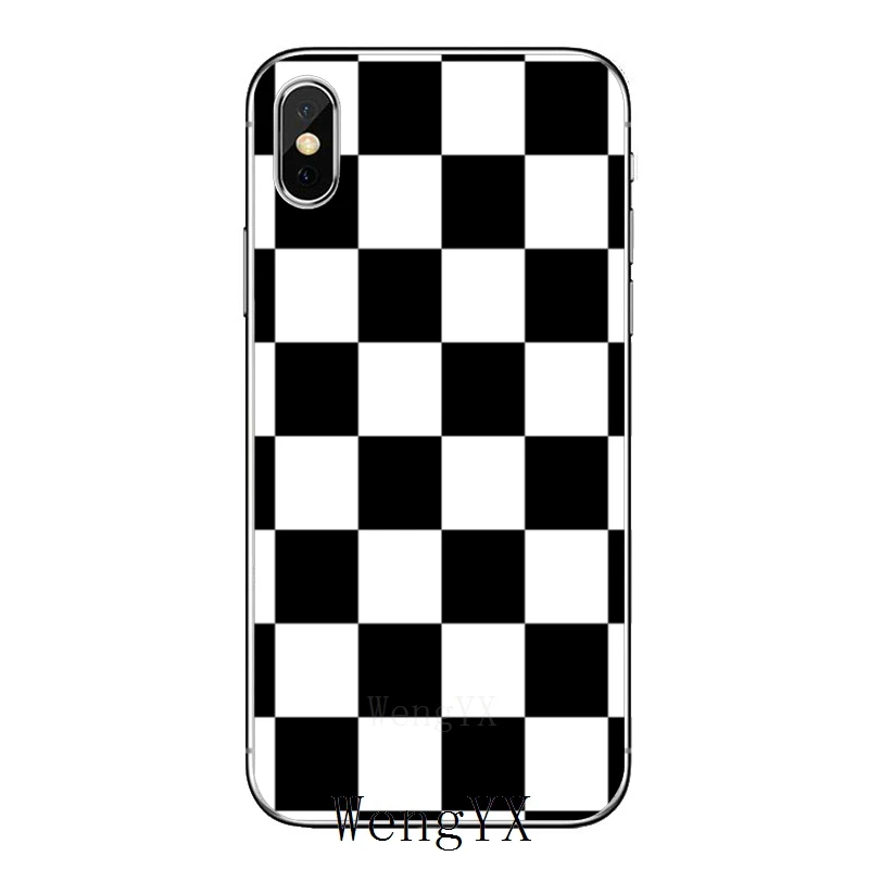 Черно-белый плед для huawei mate 20 10 9 P30 P20 P10 P9 pro Lite P Smart plus прозрачный чехол - Цвет: White-Plaid-A-03