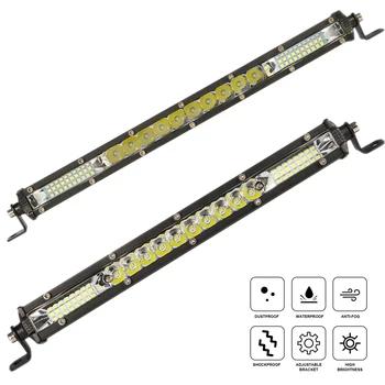 

12 13'' inch UAZ LED Light Bar 72W 90W Spot Flood For 4WD 4x4 Truck Boat SUV ATV Off Road Car Combo Work Light 3000k 6000K