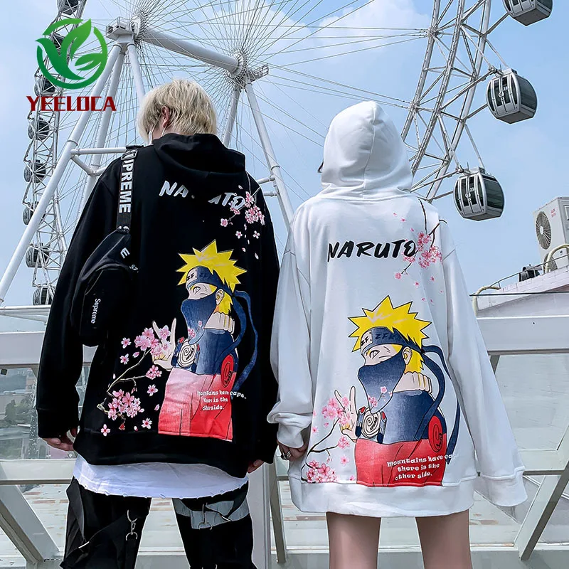 Autumn Winter New Naruto Hip-Hop Hoodie Men High Street Hip-Hop Couple Anime Print Modis Long Sleeve Sweatshirt