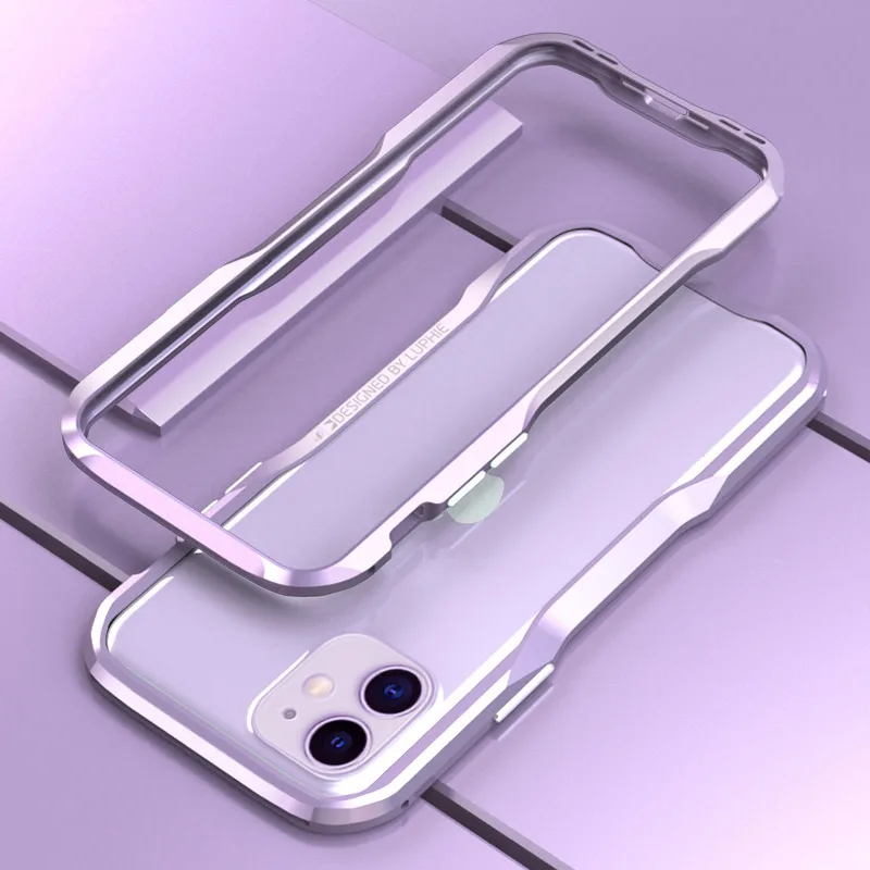 Light purple На 11pro Max металлический бампер чехол для iPhone 11 Por XR XS Max 7 8 Luphie противоударный алюминиевый сплав крышка аксессуары для телефонов - Цвет: Light purple