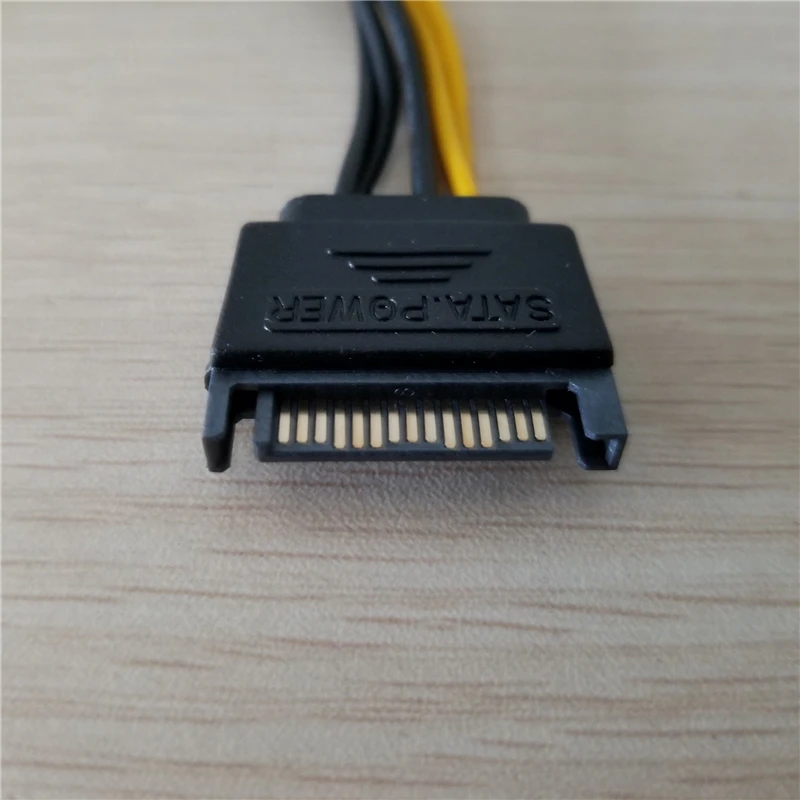 15Pin SATA к PCI E 6Pin адаптер питания кабель Шнур 18AWG провод для PCIe графическая