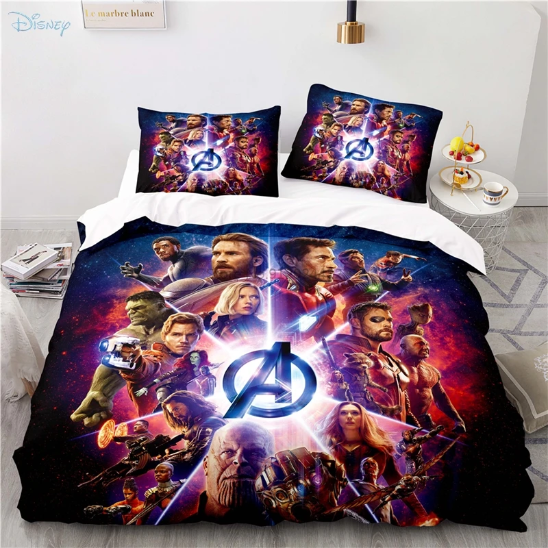 

Popular The Avengers Cartoon Printed Duvet Cover Set with Pillowcase Digital Printing Boys/Girls/Adult 3d Bedding Sets Bed Linen