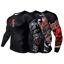 ZERUISI брендовая мужская 3D печать компрессионная футболка быстросохнущая анти-пиллинг зимняя нижняя рубашка Рашгард топ с длинными рукавами