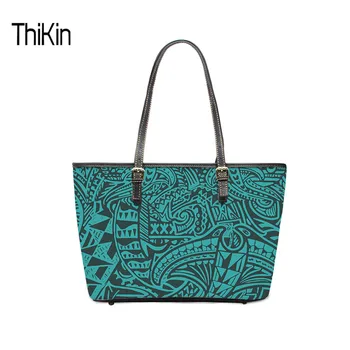 

ThiKin Women's Bags for Things Brand Designer Fashion Polynesia Printed Shoulder Bags for Ladies Leather Handbag Capacious