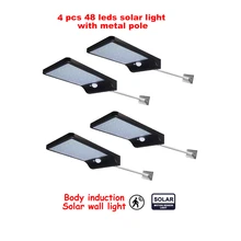 2/4pcs 48 LEDs Solar Street Garden Security light Solar Motion Sensor Light with Remote Control outdoor lighting lamp security g