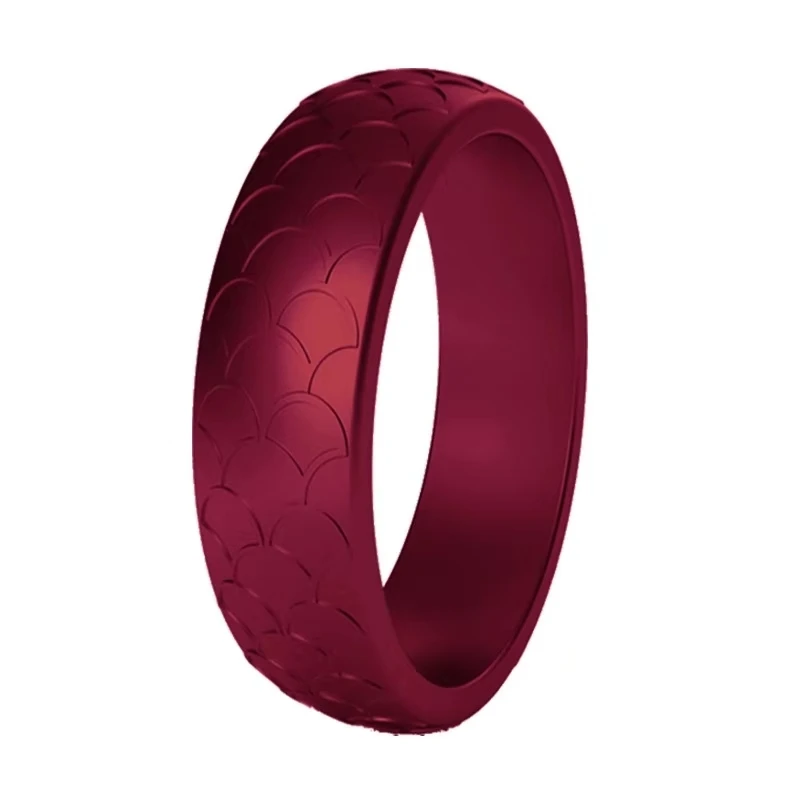 Модное Силиконовое кольцо в форме рыбьей чешуи, женское кольцо с камнем по месяцу рождения, спортивные обручальные кольца для йоги - Цвет основного камня: July Ruby
