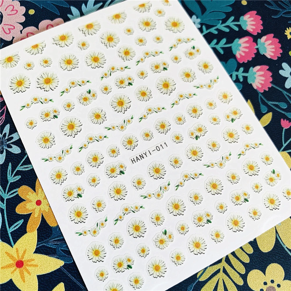 

Newest HANYI-11-104-157 FLOWER 3d nail art sticker nail decal stamping export japan designs rhinestones decorations