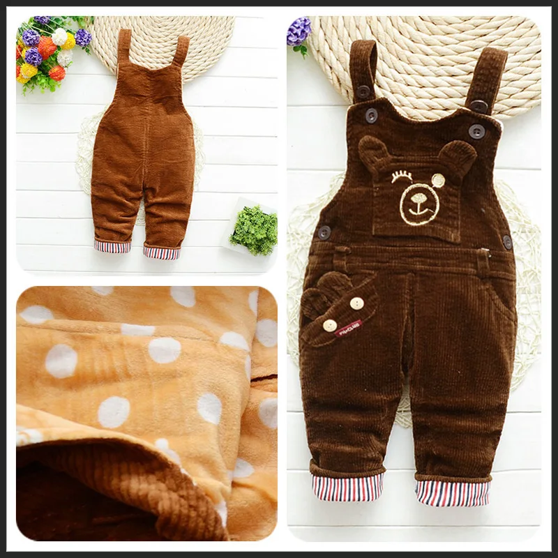 Детский вельветовый комбинезон, зимний джинсовый комбинезон для маленьких мальчиков и девочек, джинсовые штаны для малышей