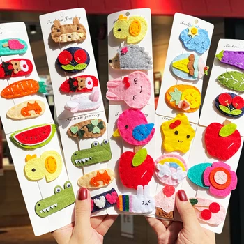 

1Set Girls Cute Cartoon Animal Fruit Colorful Hairpins For Children Kids Princess Hairclip Headwear Baby Barrette Accessories