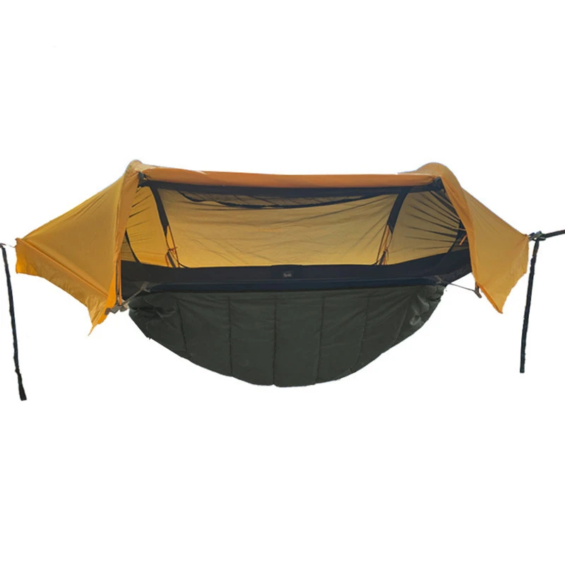 1-2 человека портативный открытый кемпинг гамак с тентом москитная сетка высокая прочность парашют ткань подвесная кровать охота качели