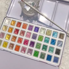 

40-color Pearlescent Solid Watercolor Solid Pigment Shining like a diamond Professional Painting Tools Art Supplies Aquarela