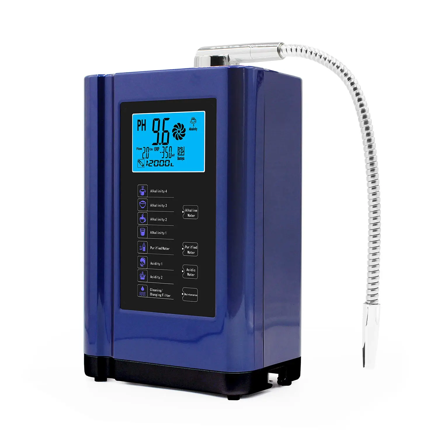 Alkaline Water Ionizer hydrogen generator Machine Purifier,Produces pH 3.5-10.5 Alkaline Acid water Water Filter system for Home