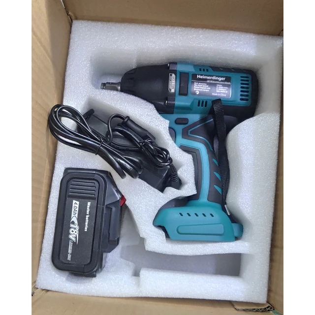 True 550N.m lithium-ion battery powered  1/2 inch brushless cordless impact wrench with 18V battery for car repair truck repair with 1 4.0Ah battery