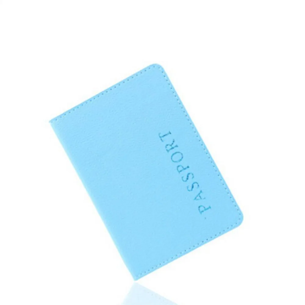 Light Blue 1 шт. держатель паспорта для путешествий Обложка для паспорта карта унисекс Чехол Мужская кредитница - Цвет: Light Blue