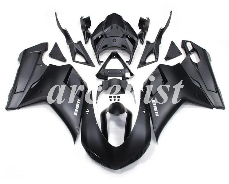 Литьевая Форма ABS Полный обтекатели наборы Подходит для Ducati 1098 848 1198 evo 2007 2008 2009 2010 2011 2012 набор кузова черный матовый