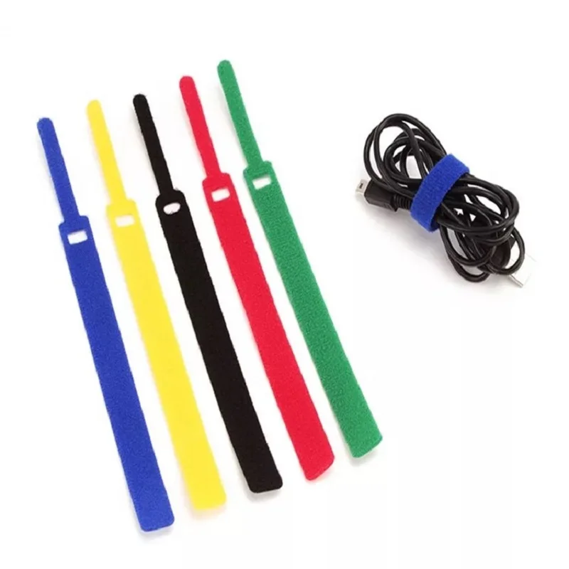 

15x1.2cm 50pcs Reusable Sort out the headphone cable and mobile phone cable Cable Ties with Eyelet Holes back to back cable tie