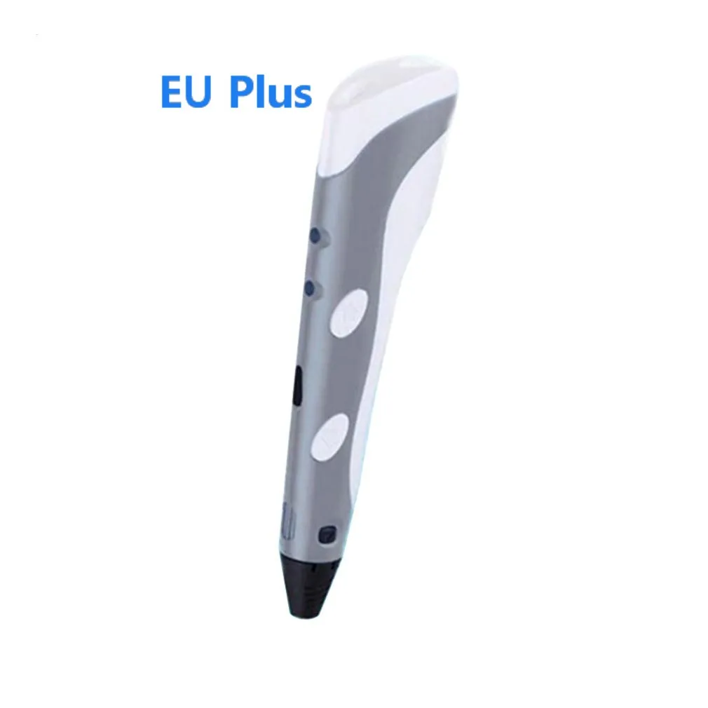 Grey EU Пластиковая 3D печать Ручка Детский праздник подарок 3D Ручка детская игрушка стерео живопись трехмерное литье - Цвет: Grey EU