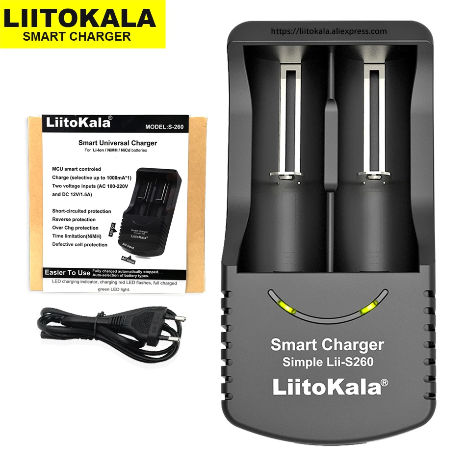 

New Liitokala Lii-S260 18650 Charger 3.7V Li-ion battery 26650 16340 14500 18350 18500 1.2V Ni-MH battery charging