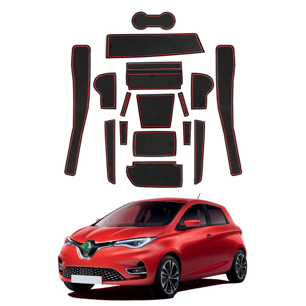 Lfotpp Car Door Groove Mat For Renault Zoe 2020 2021 Antislip Dustproof Mat Rubber Gate Slot