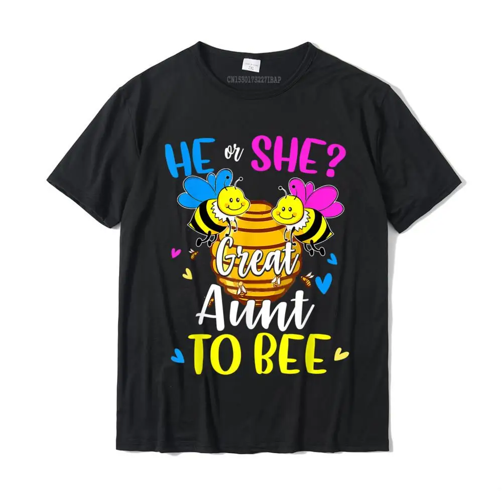 Casual Pure Cotton T Shirt for Students Short Sleeve Printed Tops Shirts Prevalent Autumn Crewneck T Shirt Summer He Or She Great Aunt To Bee Gender Reveal Funny Gift T-Shirt__MZ16500 black