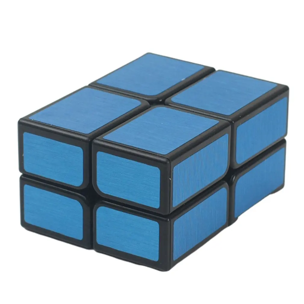 2x2 куб зеркало 2x2x2 волшебный куб 2 слоя скоростной куб с магнитной планкой Прямая поставка профессиональная головоломка игрушка для детей подарок - Цвет: Black bottom blue