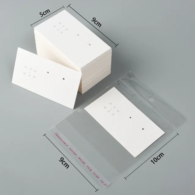 30pcs Earrings Paper Card for Bracelet Necklace Hairband Ear Studs DIY Jewelry Display Package Card Handmade 5x5/6x6/5x9/8x8cm 9x5cm Cards