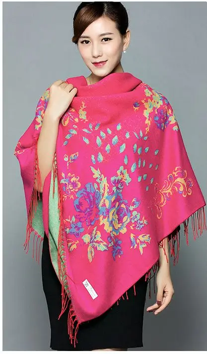 Новая модная кашемировая шаль зимнее женское пончо Женская шаль Femme Pashmina женский Bufanda Mujer