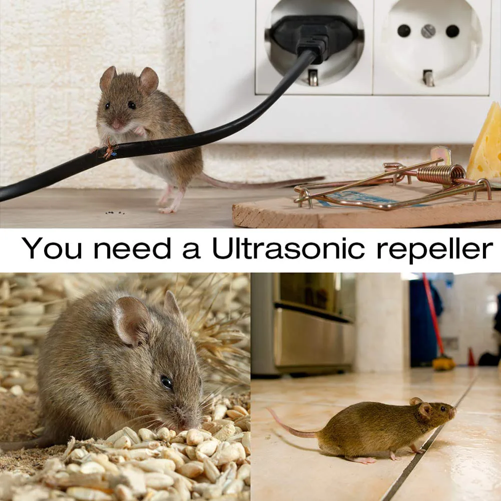 Auto Ultrasonic Rodent Repeller with LED Night Light for Anti-martens Weasels Foxes SP99
