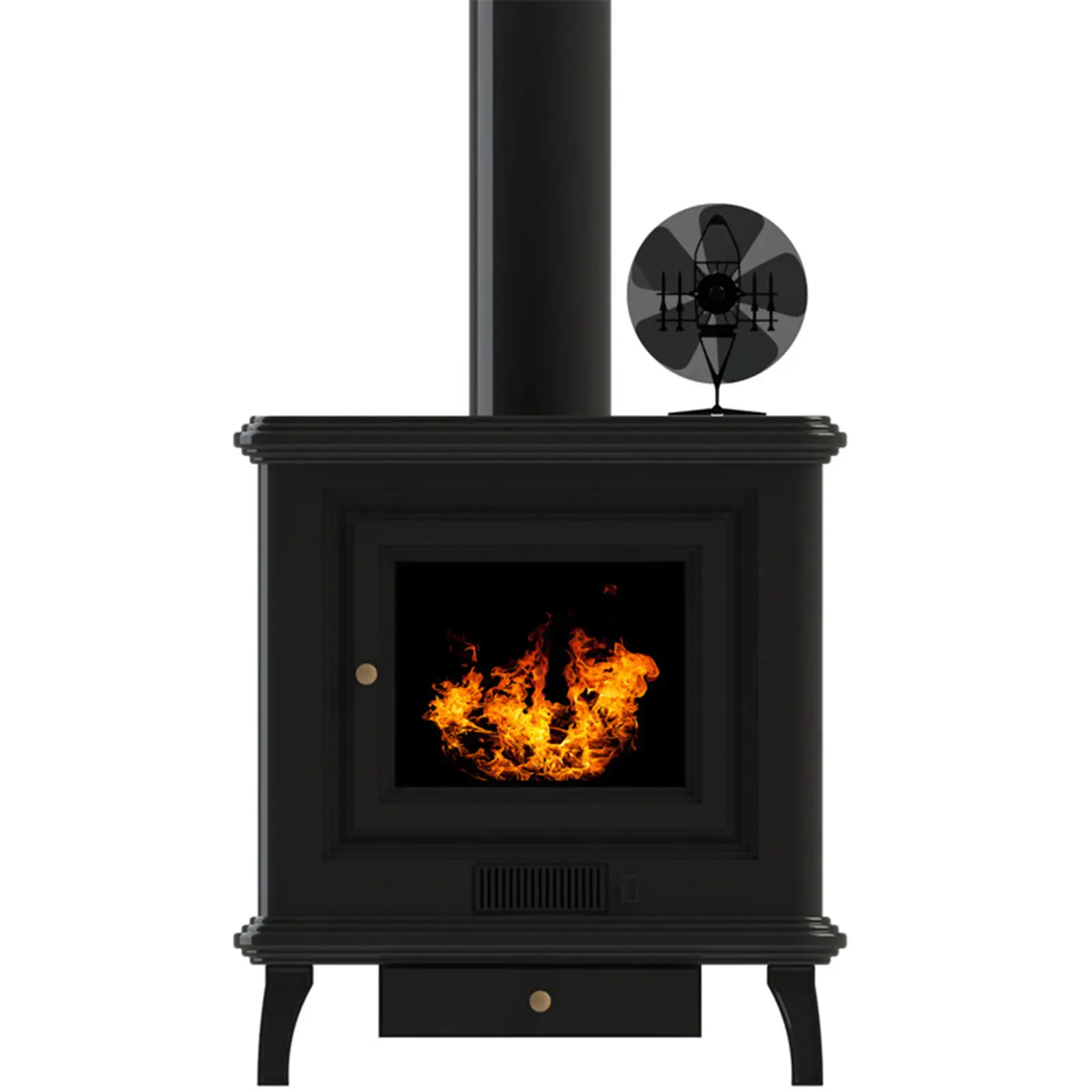 Heat Powered 5 Blades Silent Operation Low Profile Small Size Aluminium  Warm Air Efficient Stove Fan for Circulating Wood Burner - AliExpress