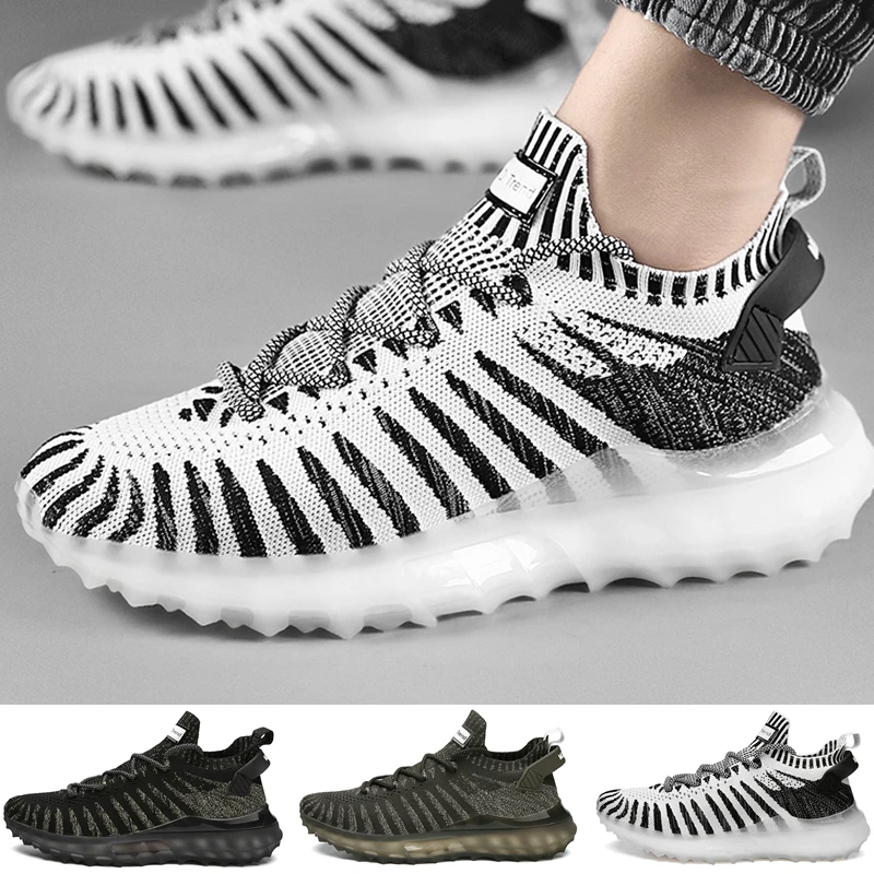 

Hot Sale Fashion Running Shoes Men Shoes Breathable Sneakers Male Jogging Reflective Type On Heel Shoes