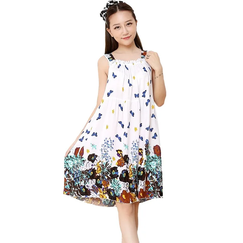 

Silk Pajamas Female Summer Thin Artificial Bourette Wide Shoulder Strap Nightdress Korean-style Plus-sized Loose-Fit Cartoon Tra