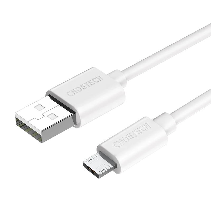 White 2pcs CHOETECH микро Usb кабель 1 м черный белый мобильный телефон кабель для Xiao Mi huawei Android телефон кабель дешевый микро кабель - Цвет: White 2pcs