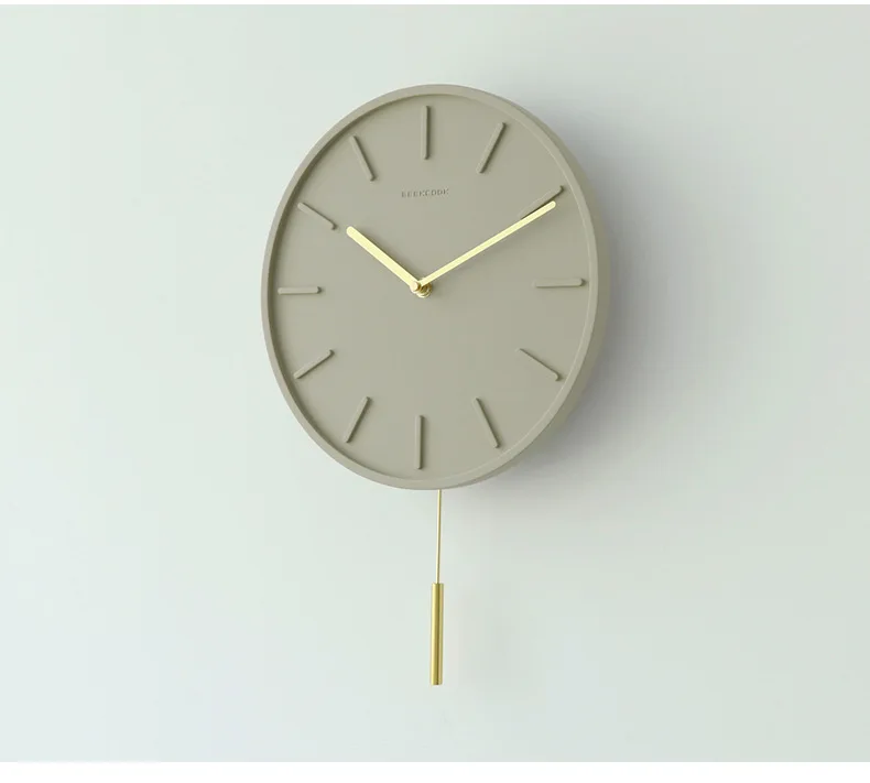 Modern Minimalist Wall Clock Concrete And Copper 11-Inch Measuring-Creative Home Clock New Style Northern European-Style Cement