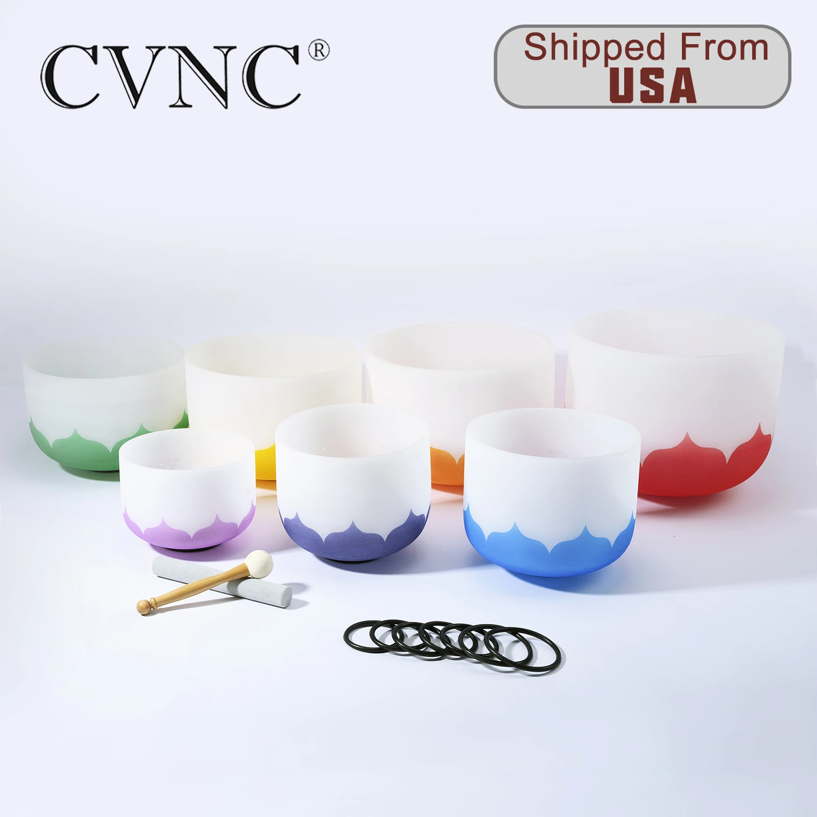 CVNC 6 &quot 12&quot чакра настроенная Набор из 7 шт матовые кварцевые хрустальные поющие