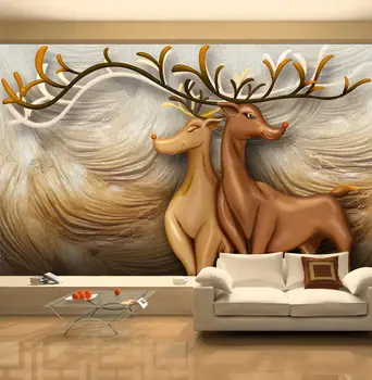 

[Self-Adhesive] 3D Elk WG192 Wall Paper mural Wall Print Decal Wall Murals Belly