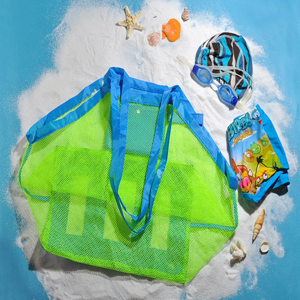 Детские пляжные игрушки для переноски, пляжная сумка, сумка-тоут, сетчатая детская коллекция игрушек для хранения, пляжный сетчатый инструмент