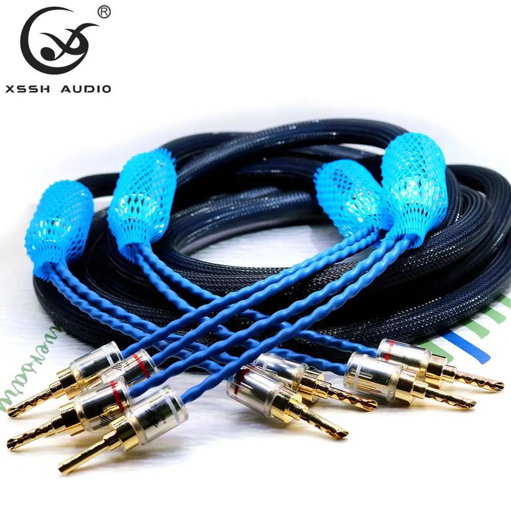 

1 pair 2.5m Siltech 770L G7 25th Anniversary Edition HiFi Y shape spade Banana Connector gold-silver alloys plug Speaker Cable