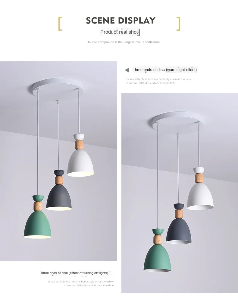 rattan light fixture Nordic Modern Pendant Lights For Indoor Bedroom Colorful Pendant Lamps  Kitchen Lighting Hanging Lamp Iron+Solid Wood E27 Base island pendant lights