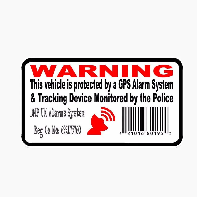

Warning Black and Red GPS Car Sticker Vinyl Car Window Car Styling Accessories Decorative Waterproof PVC 12cm*5cm