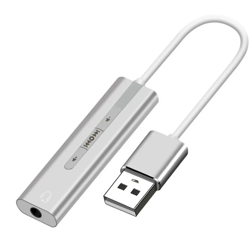 Портативный размер usb type A до 3,5 мм Стерео Джек адаптер для наушников кабель внешняя звуковая карта для мобильных телефонов - Цвет: silver