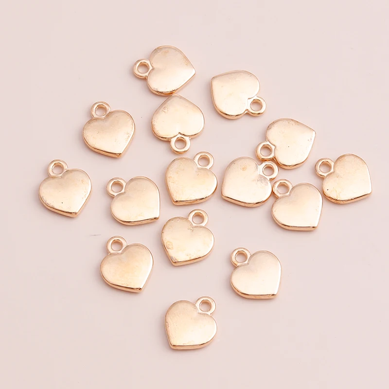 Leslie 30 Stück 13x10mm Gold Silberfarbene Kleine Herzanhänger aus Legierung für DIY Armbänder und Halsketten Herstellung – Detail 3