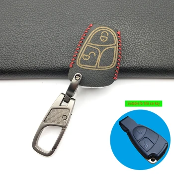 

New hot sale 100% leather car key cover keychain case For Mercedes Benz W124 W202 W203 W210 W211 W204 Keyboard Remote Holder