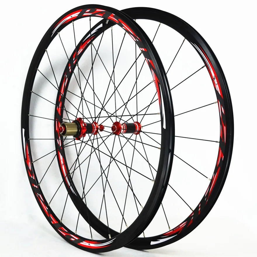 Road Bike 700C Bicycle Carbon Fiber Hub V/C Brake Wheels Straight Pull 30MM Rim Aluminum Alloy Wheelset