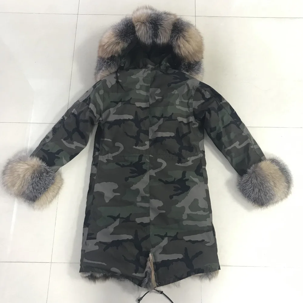 Army falge army green специальный дизайн с лисьим мехом зимняя новая коллекция меховые пальто