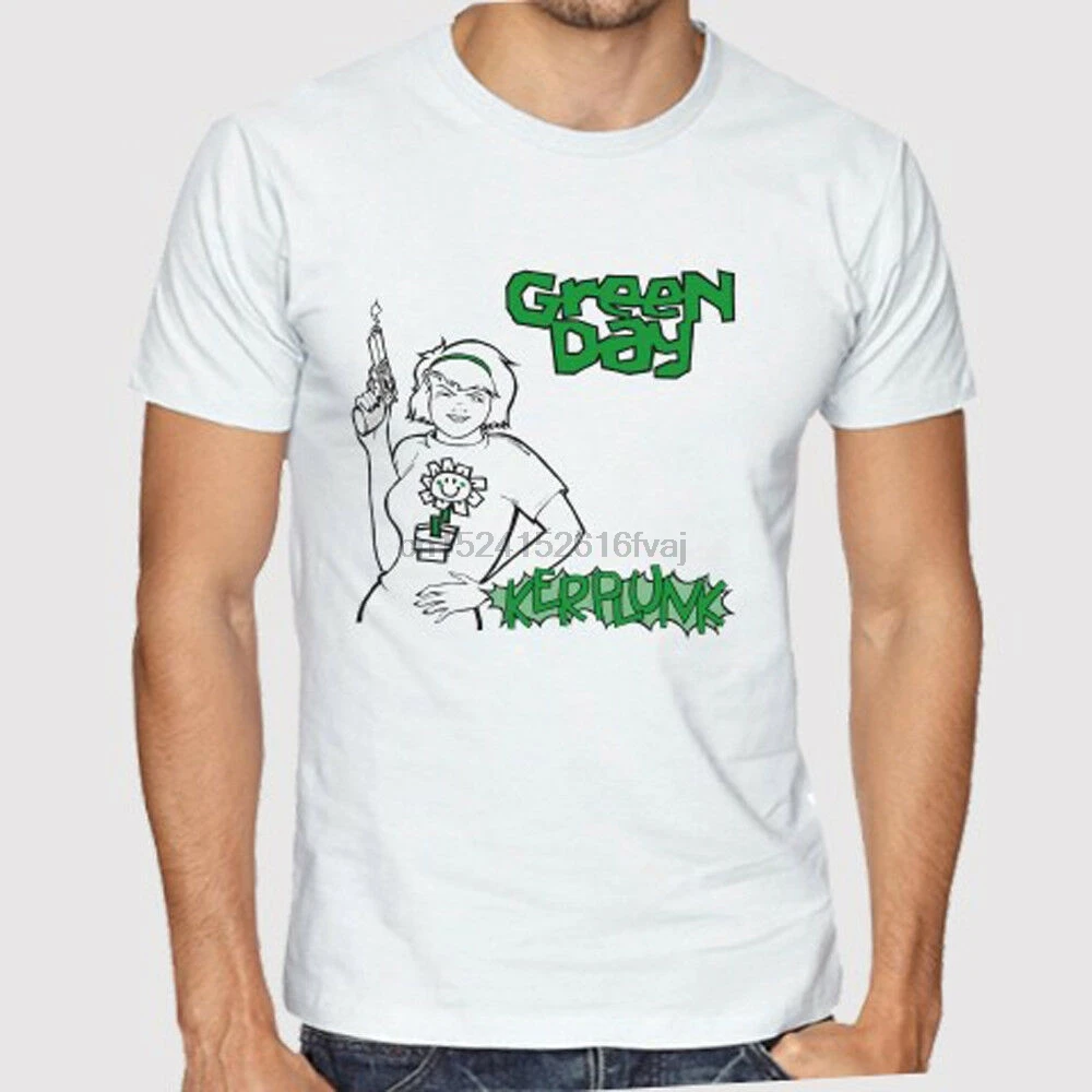 Зеленая Мужская белая футболка Kerplunk Rock Legend с логотипом размер от S до 3XL|Футболки| |