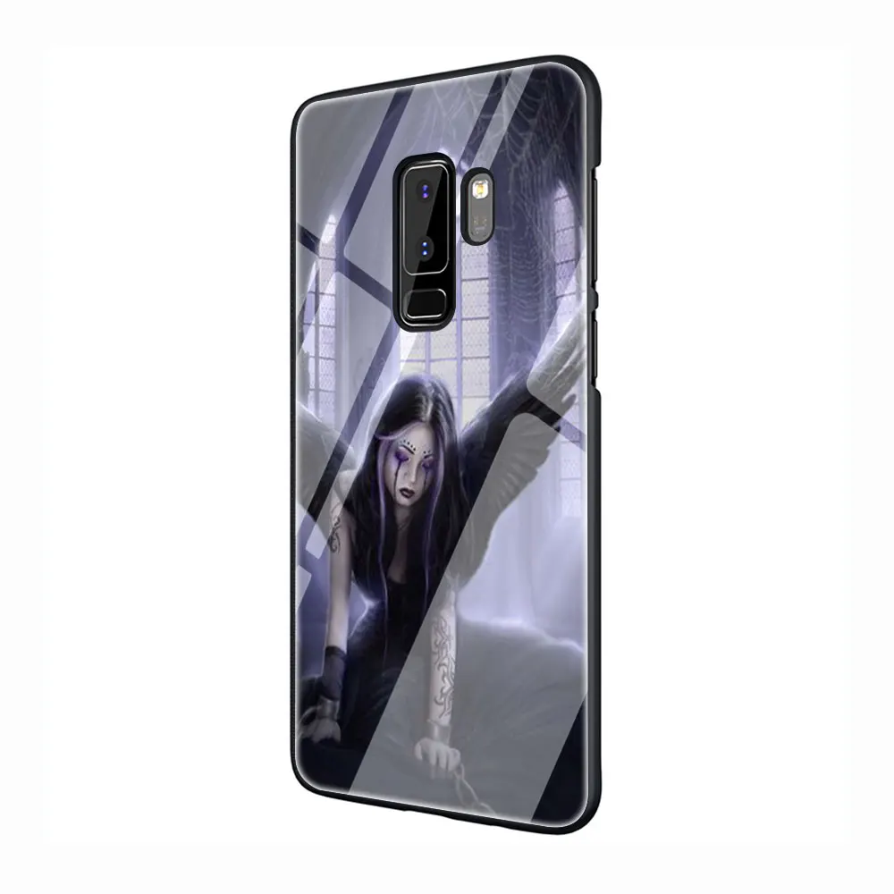Готический череп фея закаленное Стекло Телефон чехол для Galaxy S7 edge S8 9 10, 8, 9, 10, плюс A10 20 30 40 50 60 70 - Цвет: G11