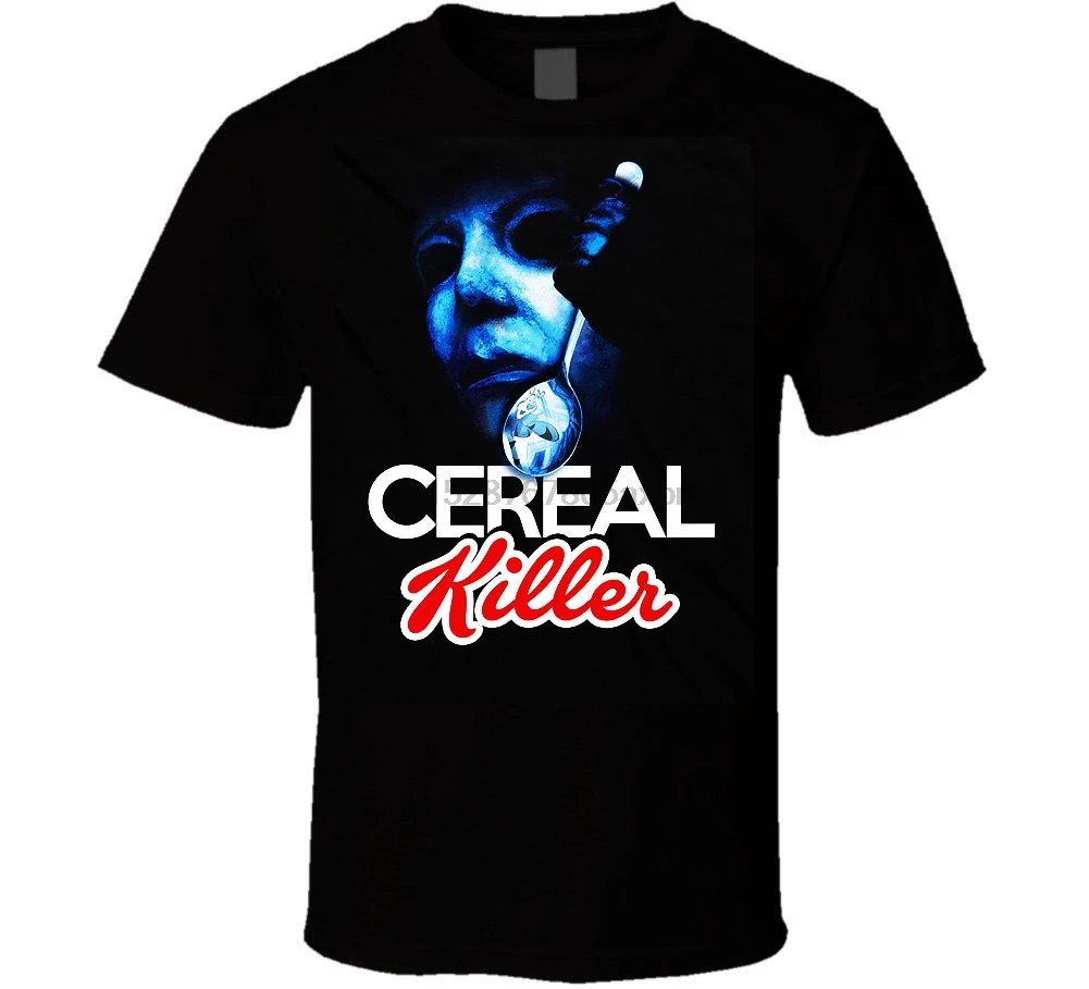 Michael Myers T-shirt Cereal Killer No Lives Matter Movie T Shirt Hot Sale for Man Hipster O-Neck Causal Cool Tops |