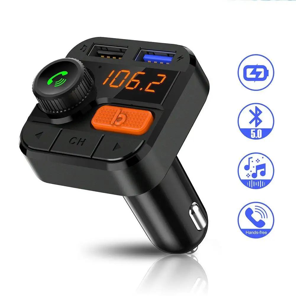 Беспроводной Bluetooth USB автомобильный комплект fm-передатчик MP3-плеер Handsfree Bluetooth fm-передатчик Duall USB зарядное устройство