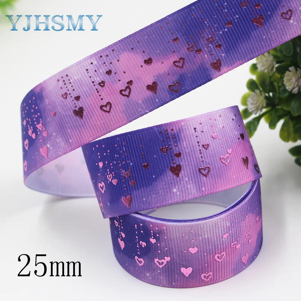 YJHSMY I-191211-2735 25 мм 10 ярдов Красочные градиент любовь бронзовые корсажные ленты, сделай сам лук кепки, День Святого Валентина вечерние украшения