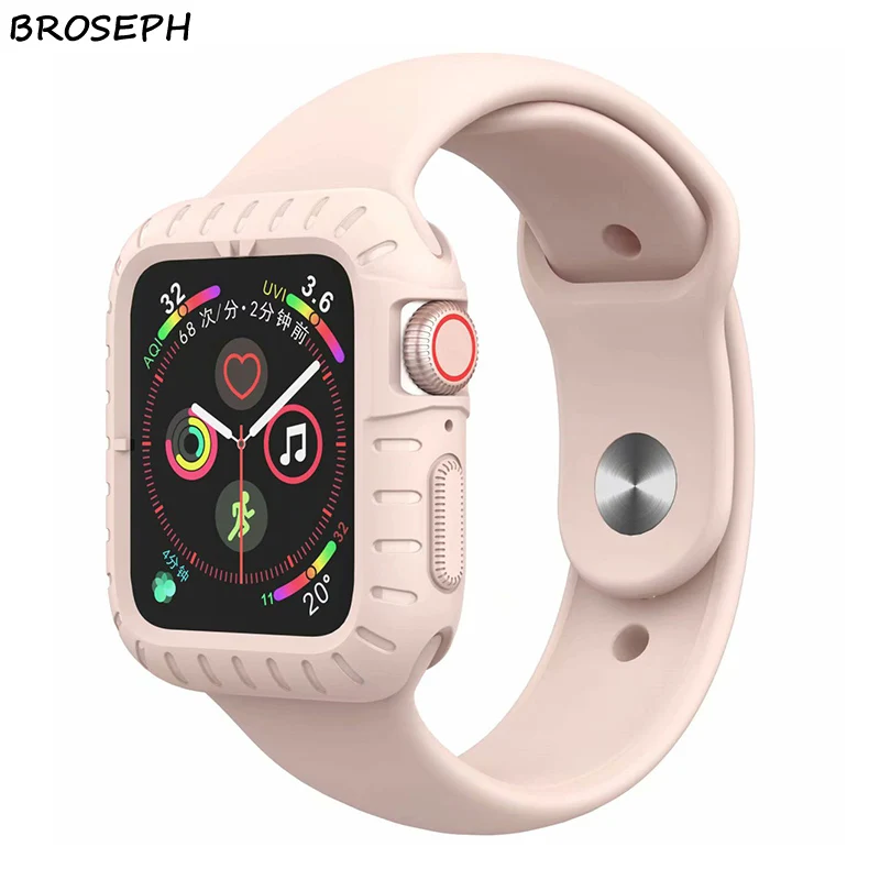 Защитный чехол для Apple Watch, 4 ремешка, 40 мм, 44 мм, мягкий силиконовый бампер для часов, рамка для Iwatch, 4 ремешка, браслет